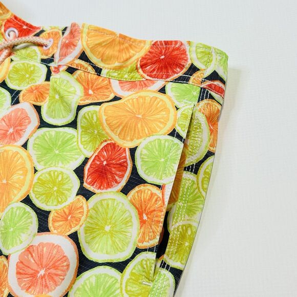 Johnnie-O Size Med Bridgetown Lemonade Board Short Swim Trunks 8.5 In $85 Orange - Picture 9 of 14